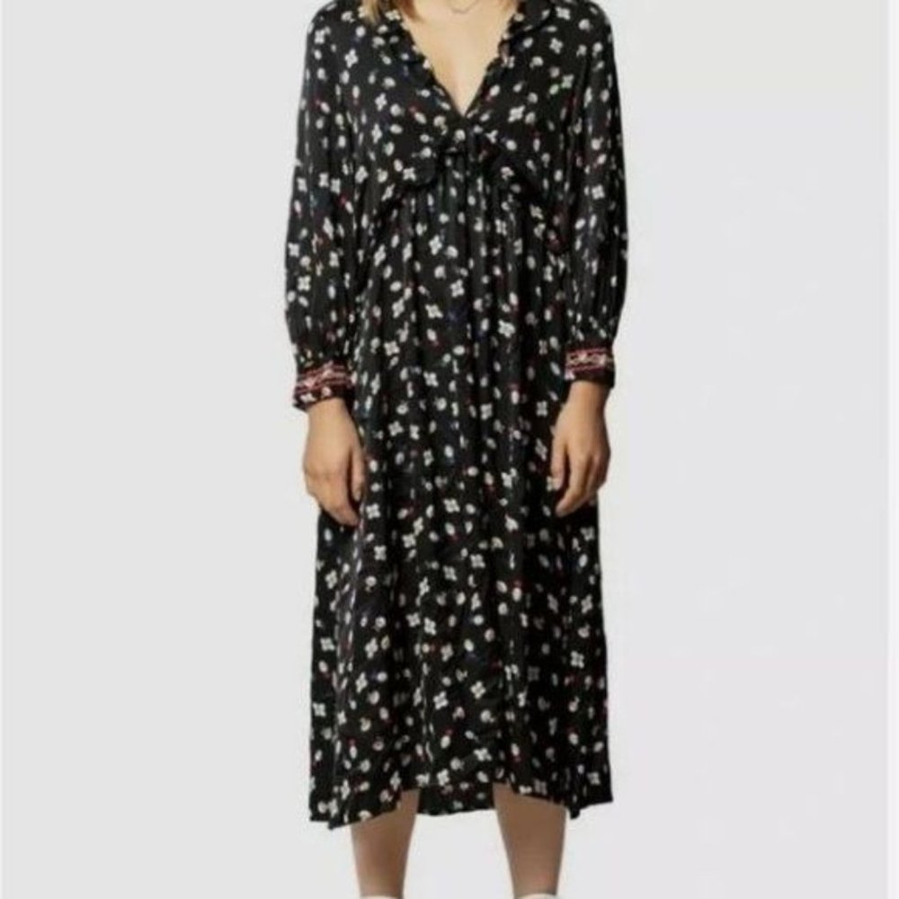 Zadig & Voltaire Reacty Long Sleeve Floral Midi Dress
